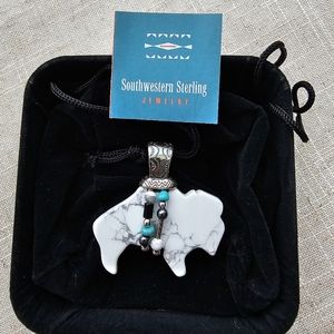 Carolyn Pollack Sterling Buffalo and Turquoise Pendant